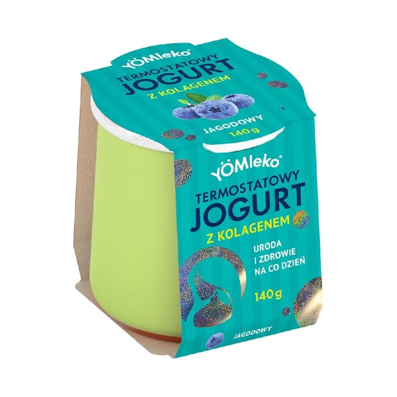 YOMLEKO Jogurt termostatowy jagodowy z kolagenem 140 g