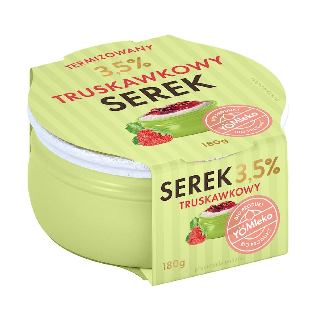 YOMLEKO Serek termizowany truskawkowy 3,5% BIO 180 g