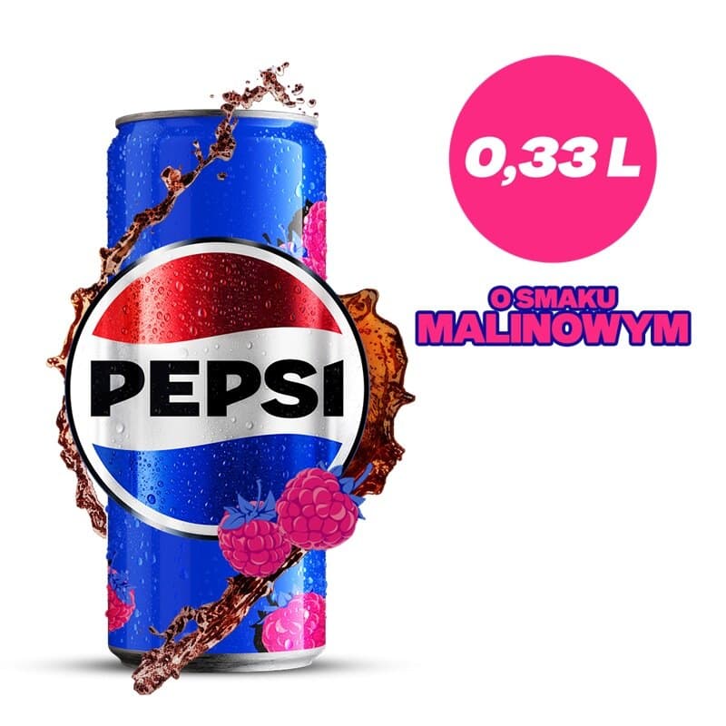 PEPSI COLA Napój gazowany typu cola o smaku malinowym 330 ml