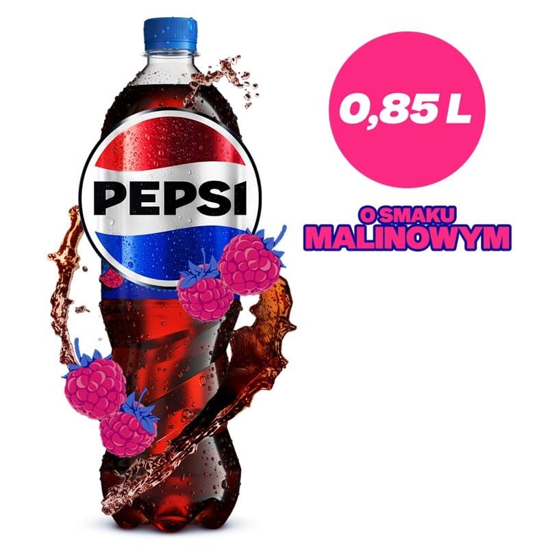 PEPSI COLA Napój gazowany typu cola o smaku malinowym 850 ml