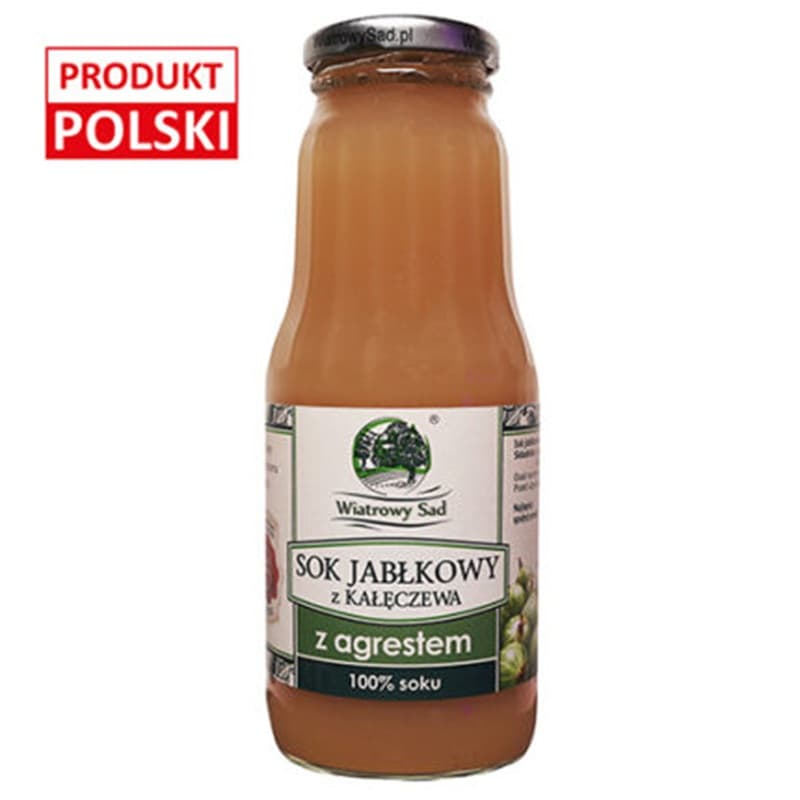 WIATROWY SAD Sok jabłkowy z agrestem 300 ml