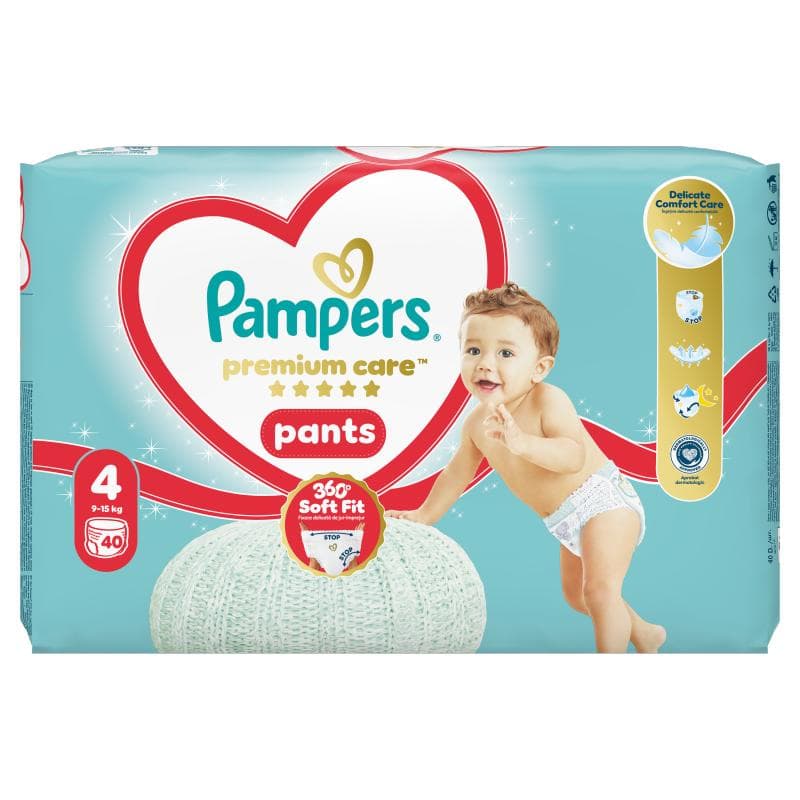 PAMPERS PREMIUM CARE Pieluchomajtki Rozmiar 4 40 szt.