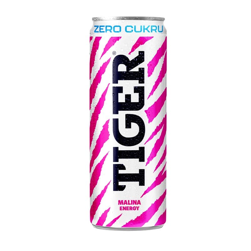 TIGER ZERO Napój gazowany energytyzujący Malina 250 ml
