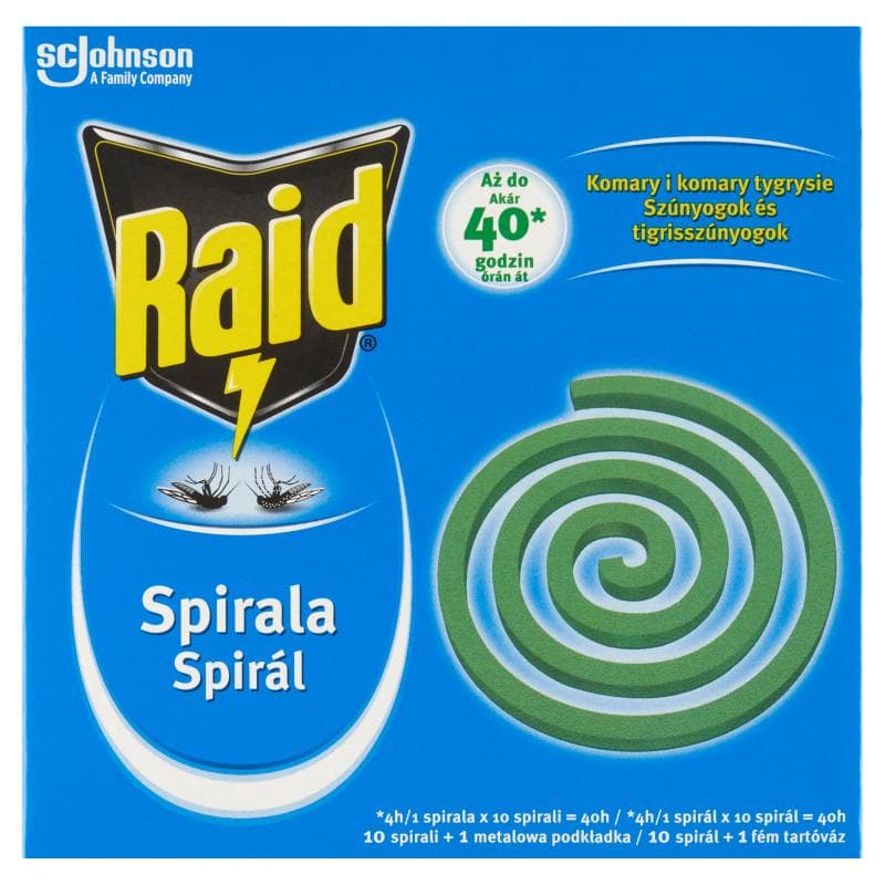 RAID Spirala owadobójcza przeciw komarom 10 szt.