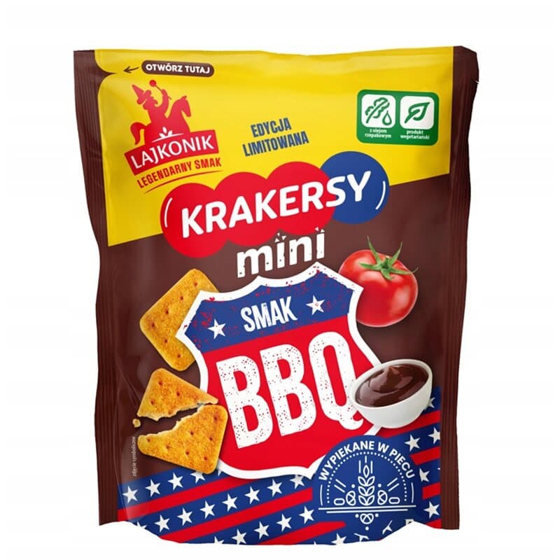 LAJKONIK Krakersy mini o smaku BBQ 100 g
