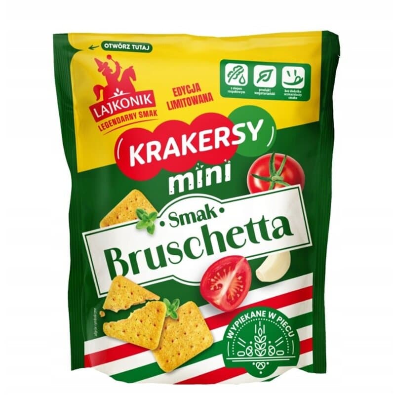 LAJKONIK Krakersy mini o smaku Bruschetta 100 g