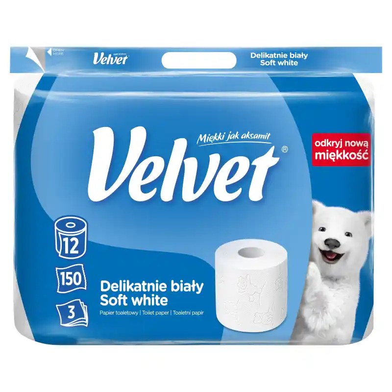 VELVET Papier toaletowy 3-warstwowy Soft White 12 rolek