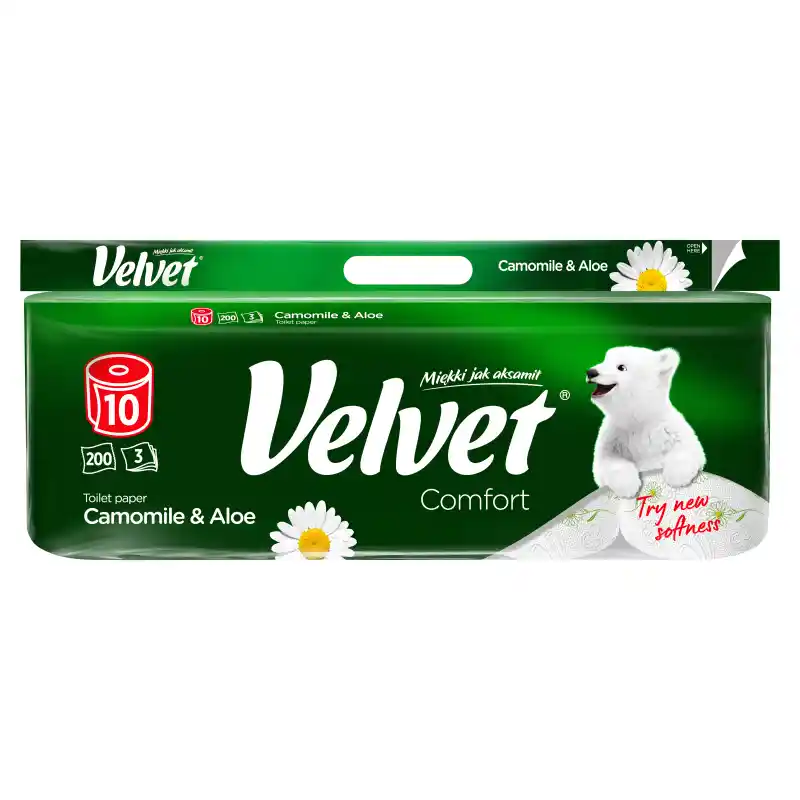 VELVET COMFORT Papier toaletowy 3-warstwowy Camomile & Aloe 10 rolek