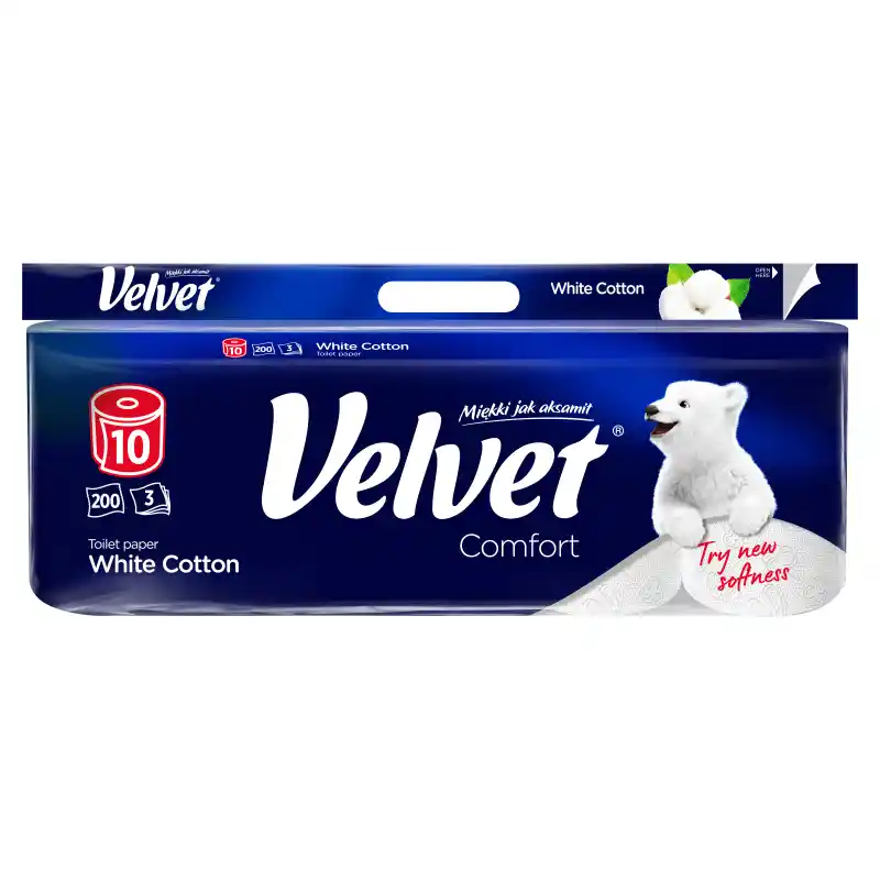VELVET COMFORT Papier toaletowy 3-warstwowy White Cotton 10 rolek