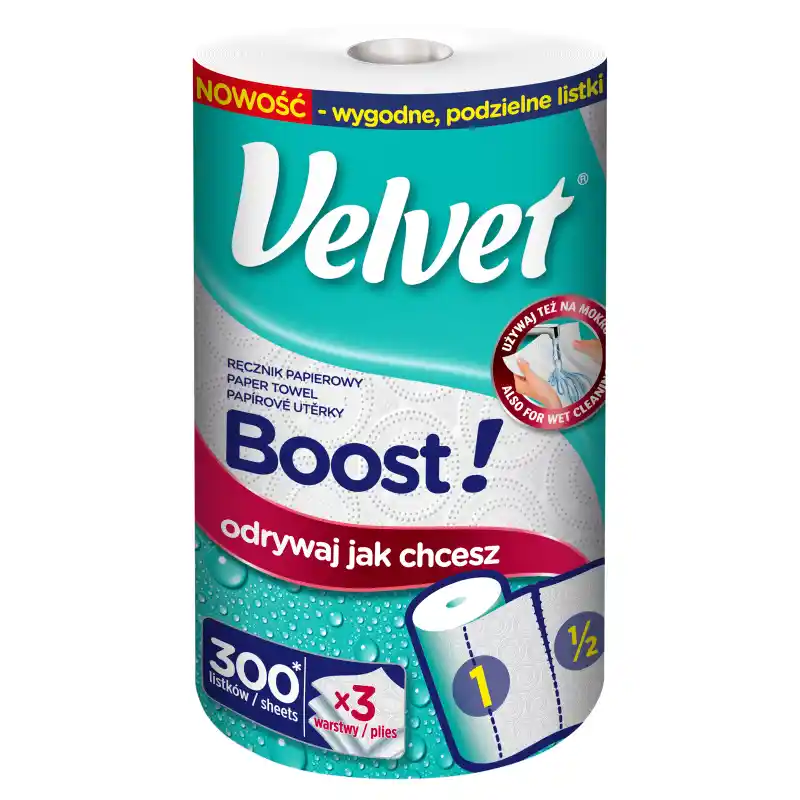 VELVET Ręcznik papierowy 3-warstwowy Boost! 1 szt.