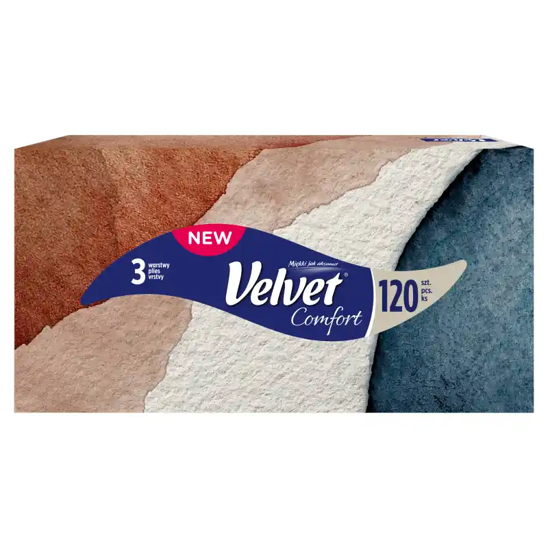 VELVET Chusteczki higieniczne 3-warstwowe 120 szt.