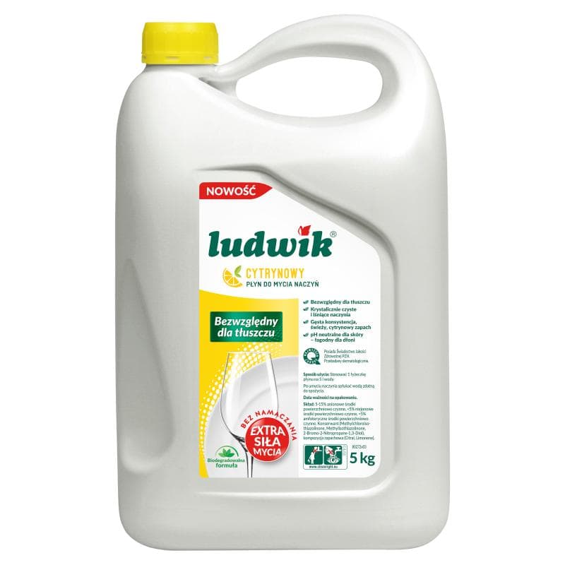 LUDWIK Płyn do mycia naczyń cytrynowy 5 kg