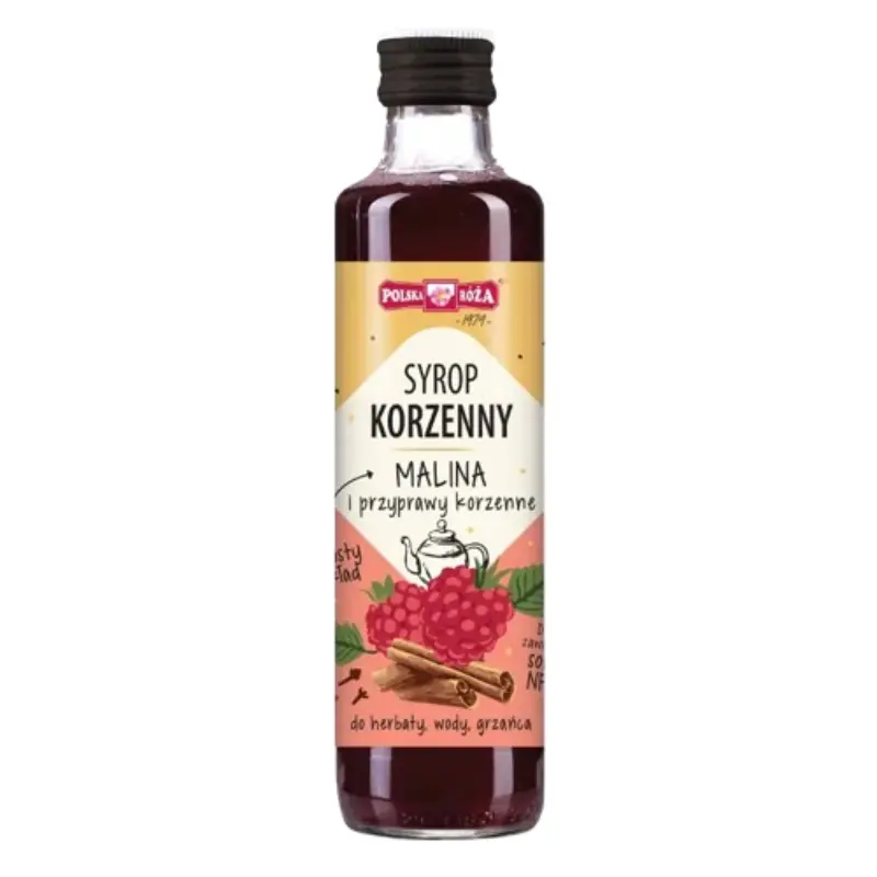POLSKA RÓŻA Syrop korzenny z malinami 250 ml