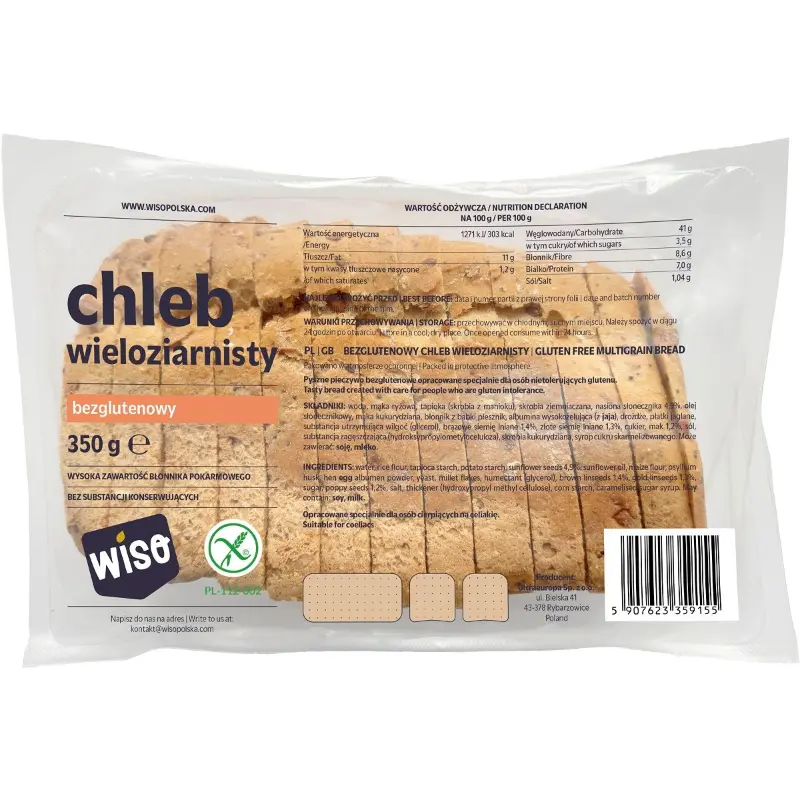 WISO Chleb wieloziarnisty krojony bezglutenowy 350 g