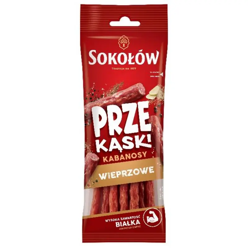 SOKOŁÓW PRZEKĄSKI Kabanosy wieprzowe 80 g