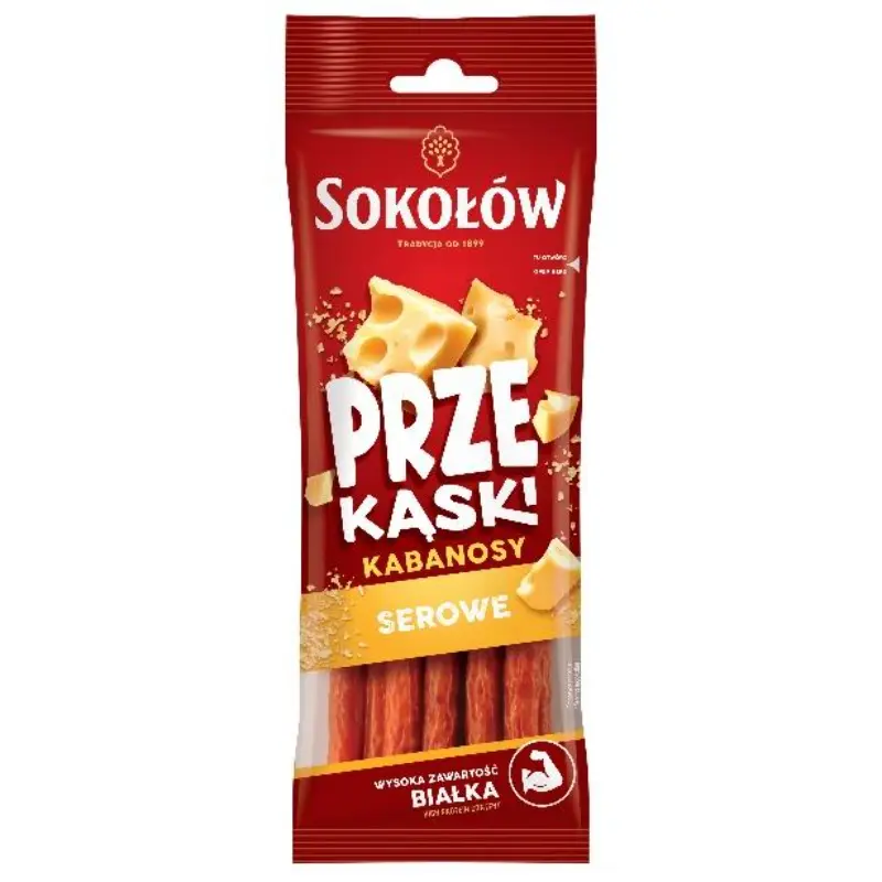 SOKOŁÓW PRZEKĄSKI Kabanosy serowe 80 g