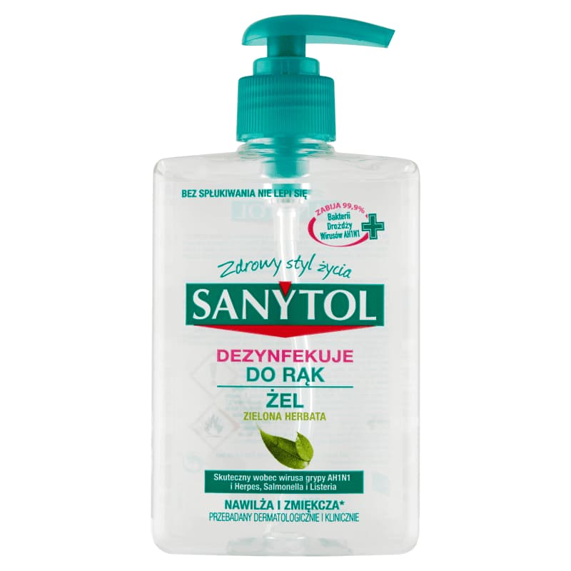 SANYTOL Żel dezynfekujący do rąk o zapachu zielonej herbaty 250 ml