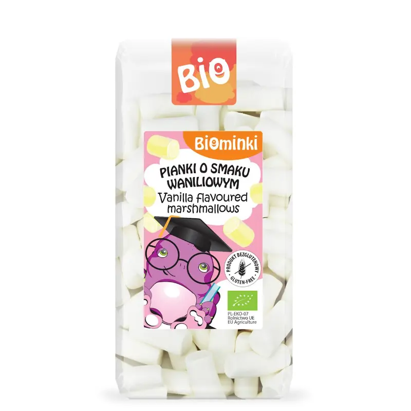 BIOMINKI Pianki o smaku waniliowym bezglutenowe BIO 100 g
