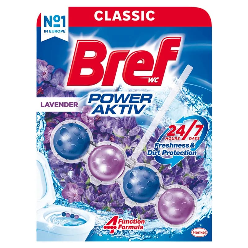 BREF POWER ACTIV Zawieszka myjąco-zapachowa do muszli WC Lavender 50 g