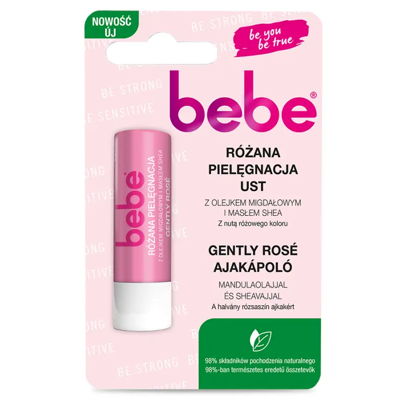 BEBE Szminka do pielęgnacji ust różana 1 szt.