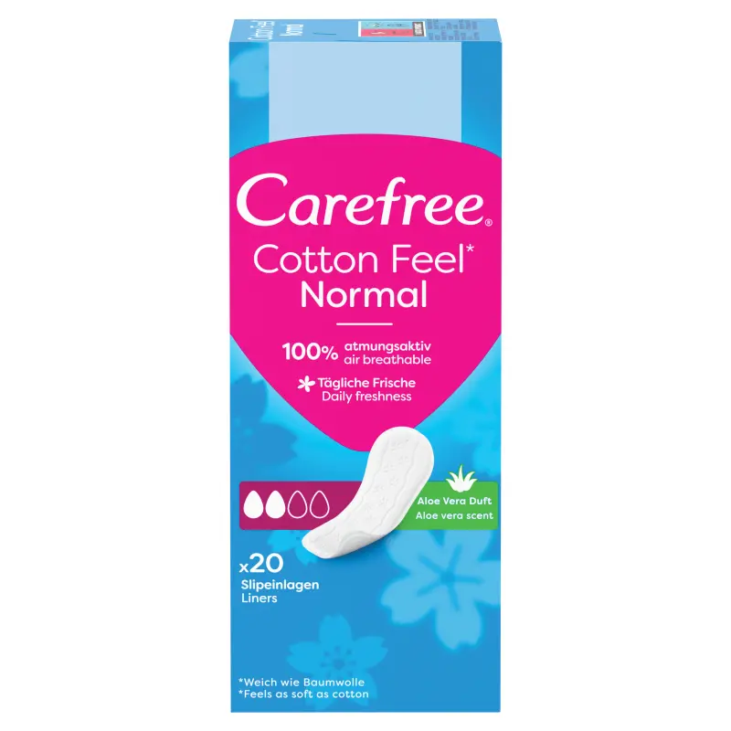 CAREFREE Wkładki higieniczne Cotton Feel Normal zapach aloesowy 20 szt.