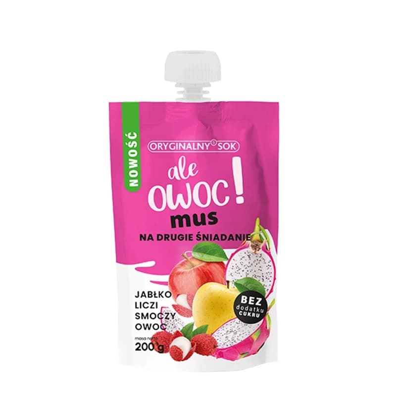 ORYGINALNY SOK Mus jabłko liczi smoczy owoc 200 g