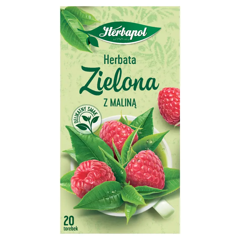 HERBAPOL Herbata zielona z maliną 20 szt. 34g
