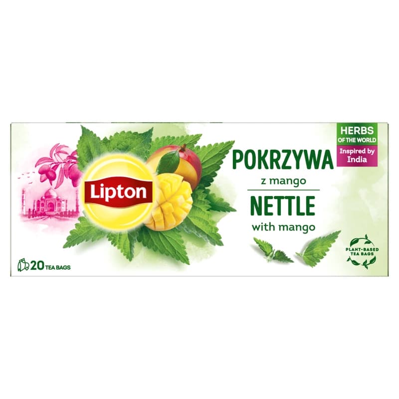 LIPTON Herbata ziołowa z pokrzywą z mango 20 szt. 26 g