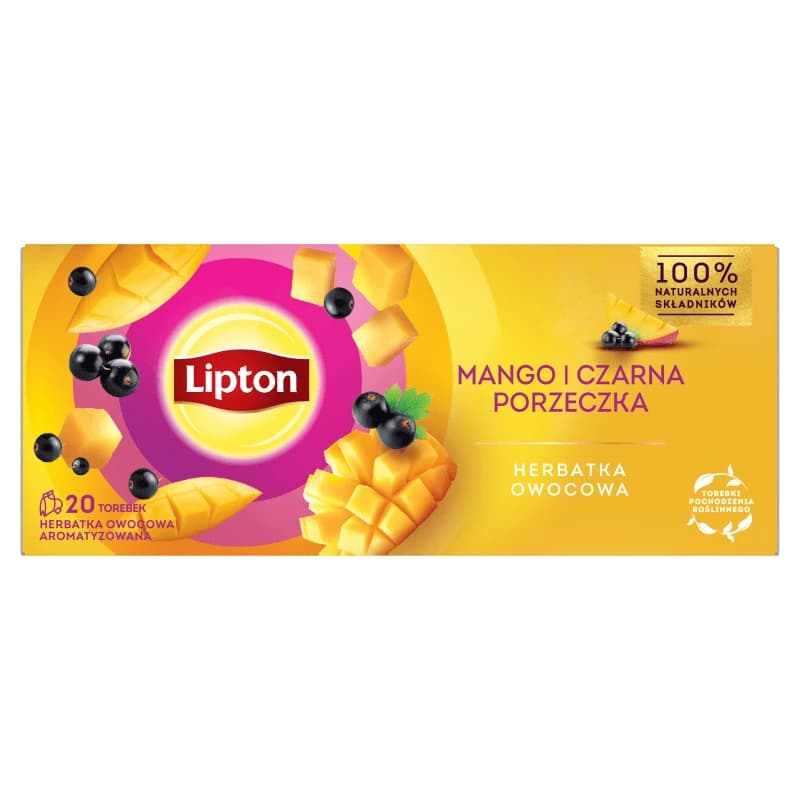 LIPTON Herbata owocowa z mango i czarną porzeczką 20 szt. 26 g