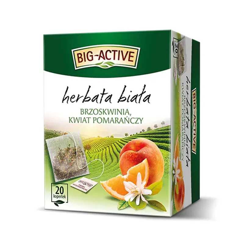 BIG-ACTIVE Hebarta ekspresowa biała z brzoskwinią i kwiatem pomarańczy 20 szt. 30 g