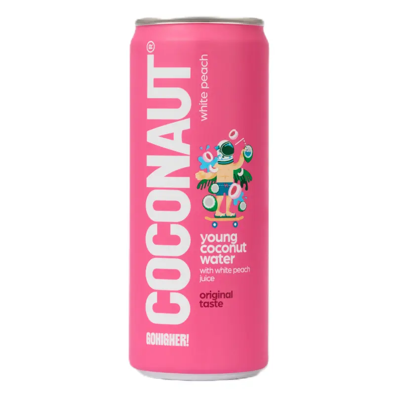 COCONAUT Woda kokosowa z młodego kokosa z sokiem z białej brzoskwini 320 ml