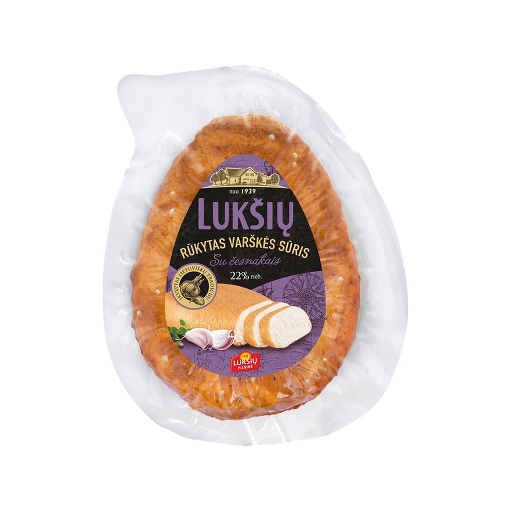LUKSIU Twaróg wędzony z czosnkiem 230 g
