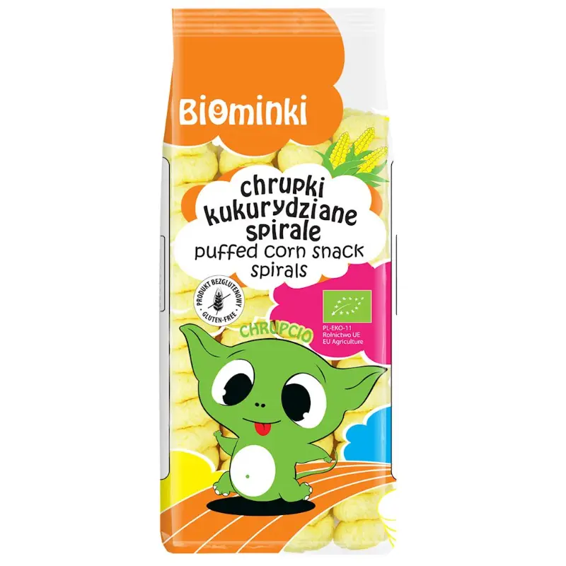 BIOMINKI Chrupki kukurydziane spirale bezglutenowe BIO 60 g