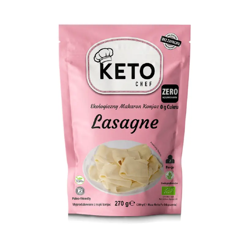 KETO CHEF Makaron konjac bezglutenowy Lasagne BIO 270 g