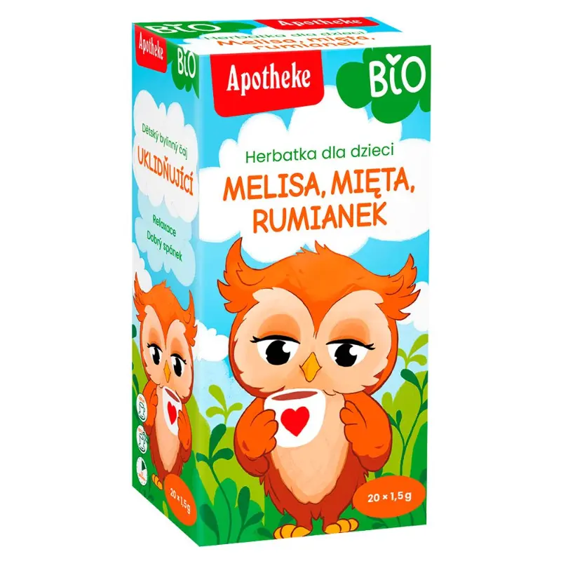 APOTHEKE Herbatka ziołowa w torebkach melisa mięta rumianek dla dzieci BIO (20x1,5 g )30 g