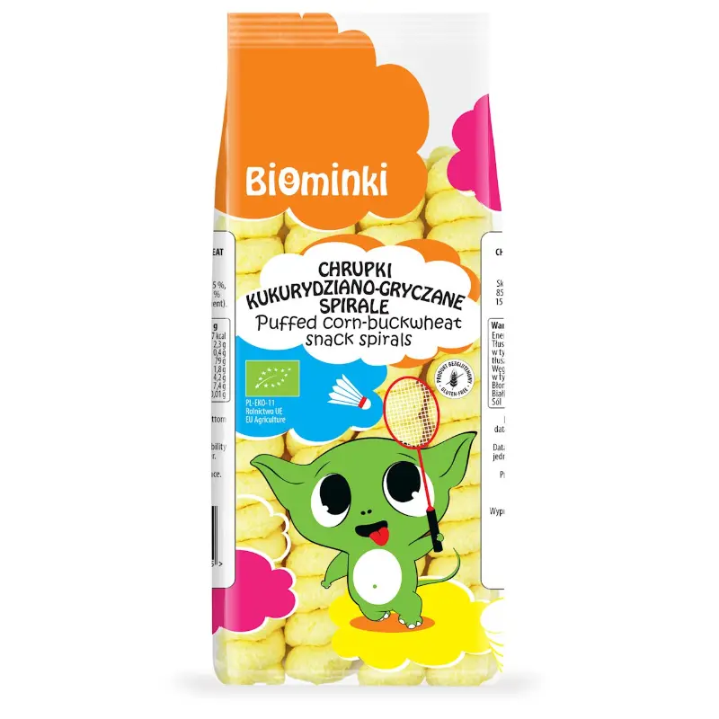 BIOMINKI Chrupki kukurydziano-gryczane spirale bezglutenowe BIO 60 g
