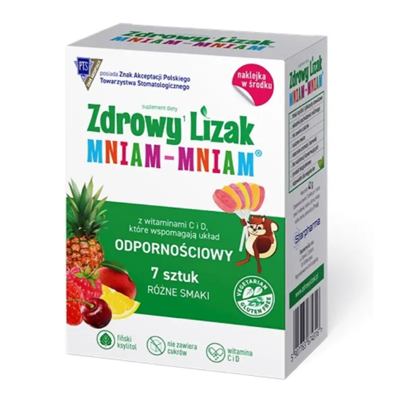 ZDROWY LIZAK Lizaki mix smaków na odporność bez cukru bezglutenowe 7 szt. 42 g