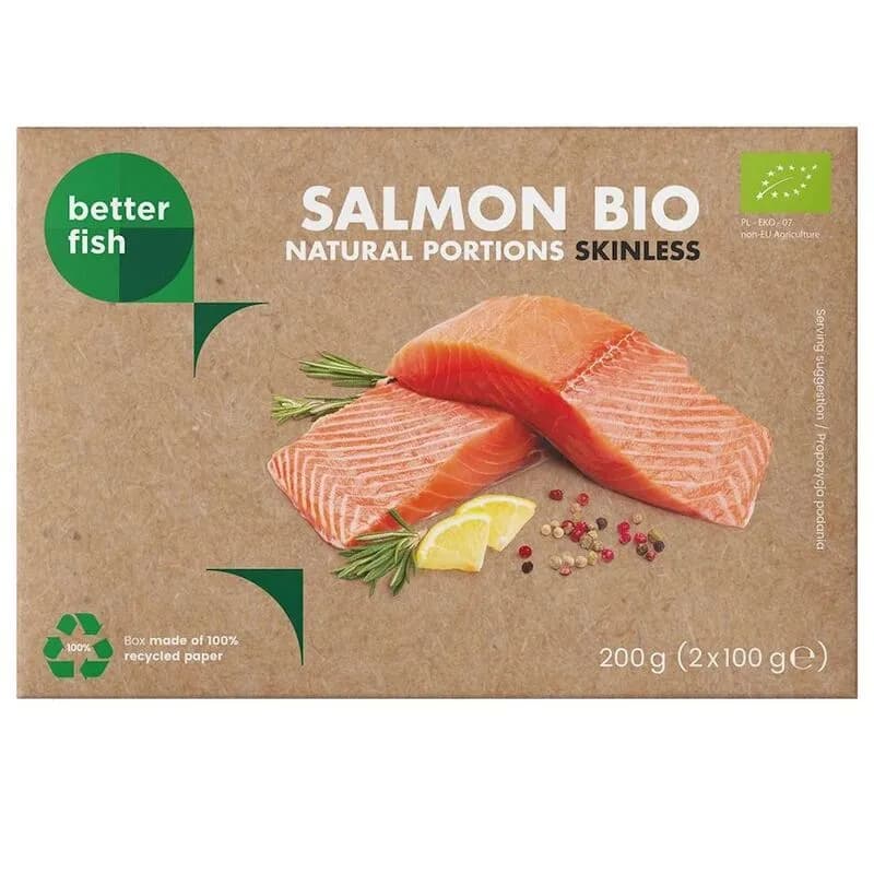 BETTER FISH Łosoś atlantycki bez skóry mrożony BIO (2x100 g) 200 g