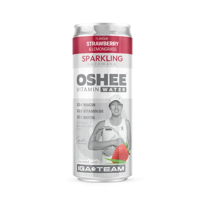 OSHEE VITAMIN WATER Napój gazowany Truskawka - Trawa Cytrynowa 330 ml