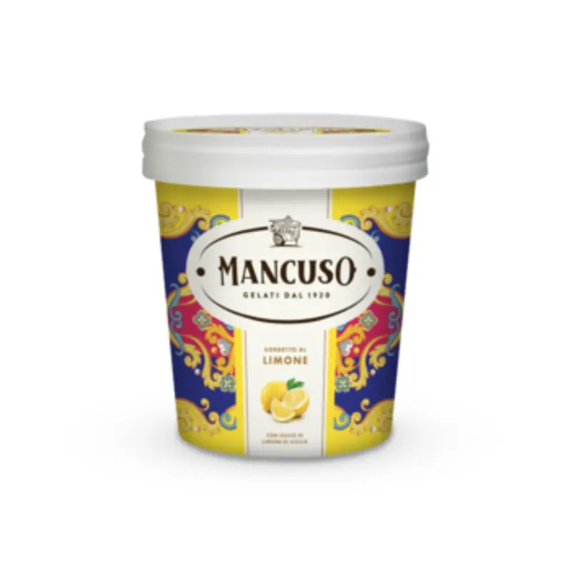MANCUSO Sorbet cytrynowy z sokiem z sycylijskich cytryn w kubku 450 ml