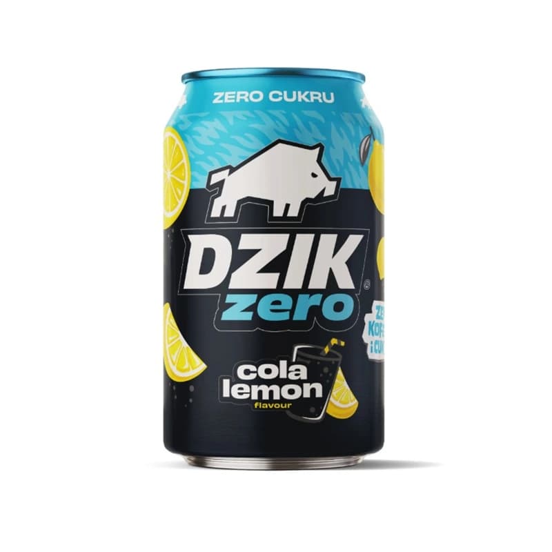 DZIK Napój gazowany typu cola o smaku cytrynowym bez cukru 330 ml