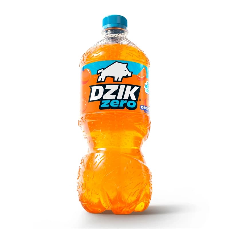 DZIK Napój gazowany o smaku pomarańczowym bez cukru 850 ml