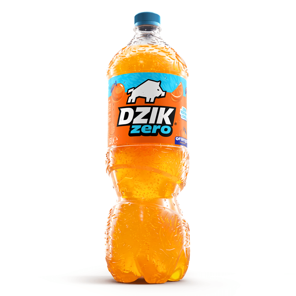 DZIK Napój gazowany o smaku pomarańczowym bez cukru 1500 ml