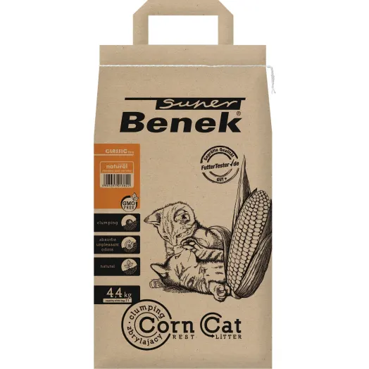 BENEK Żwirek kukurydziany dla kotów 7000 ml