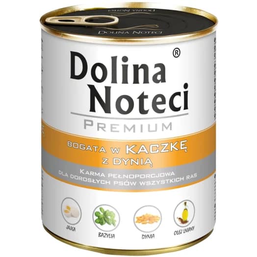 DOLINA NOTECI Karma mokra dla psów z kaczką i dynią 800 g