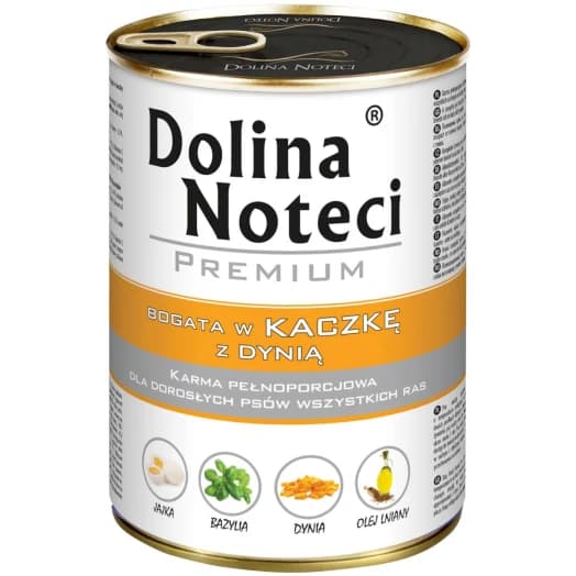 DOLINA NOTECI Karma mokra dla psów z kaczką i dynią 400 g