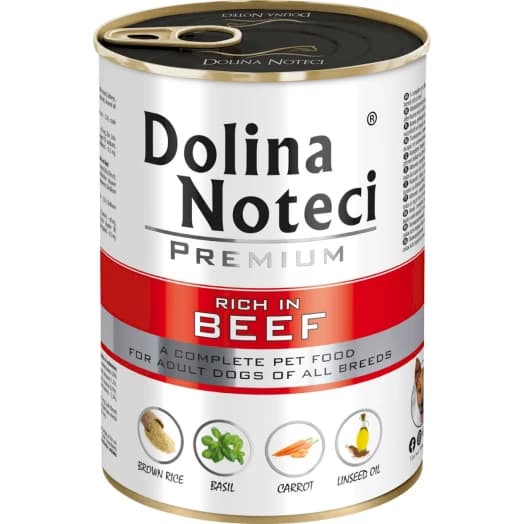 DOLINA NOTECI Karma mokra dla psów z wołowiną 400 g