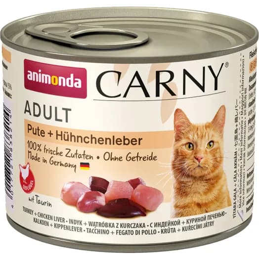 ANIMONDA CARNY Karma mokra dla kotów z indykiem i wątróbką kurczaka 200 g