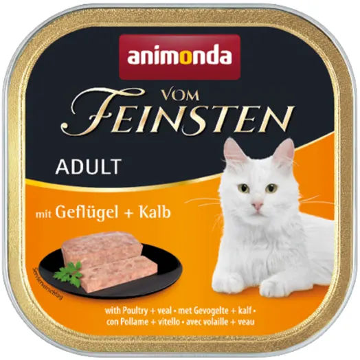 ANIMONDA VOM FEINSTEN Karma mokra dla kotów z drobiem i cielęciną 100 g