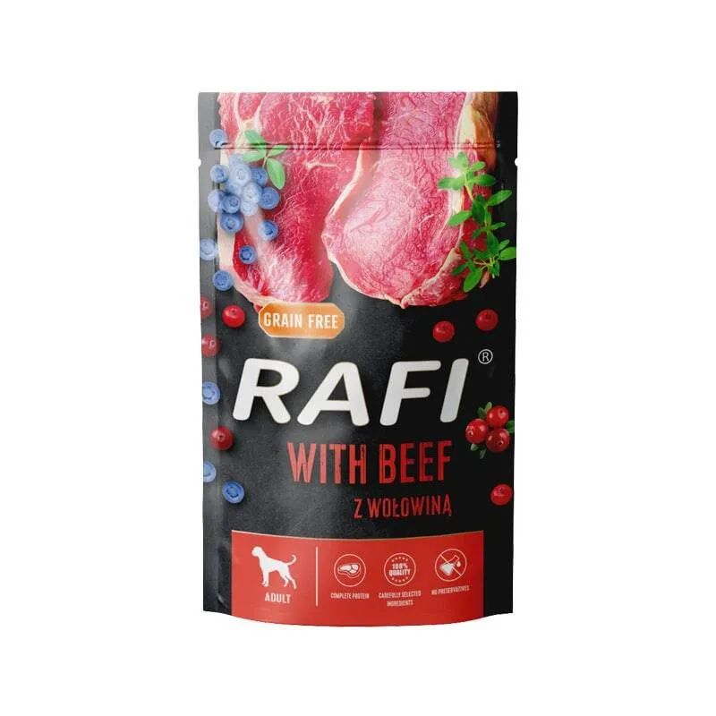 RAFI Karma mokra bezglutenowa dla psów z borówką i wołowiną 500 g